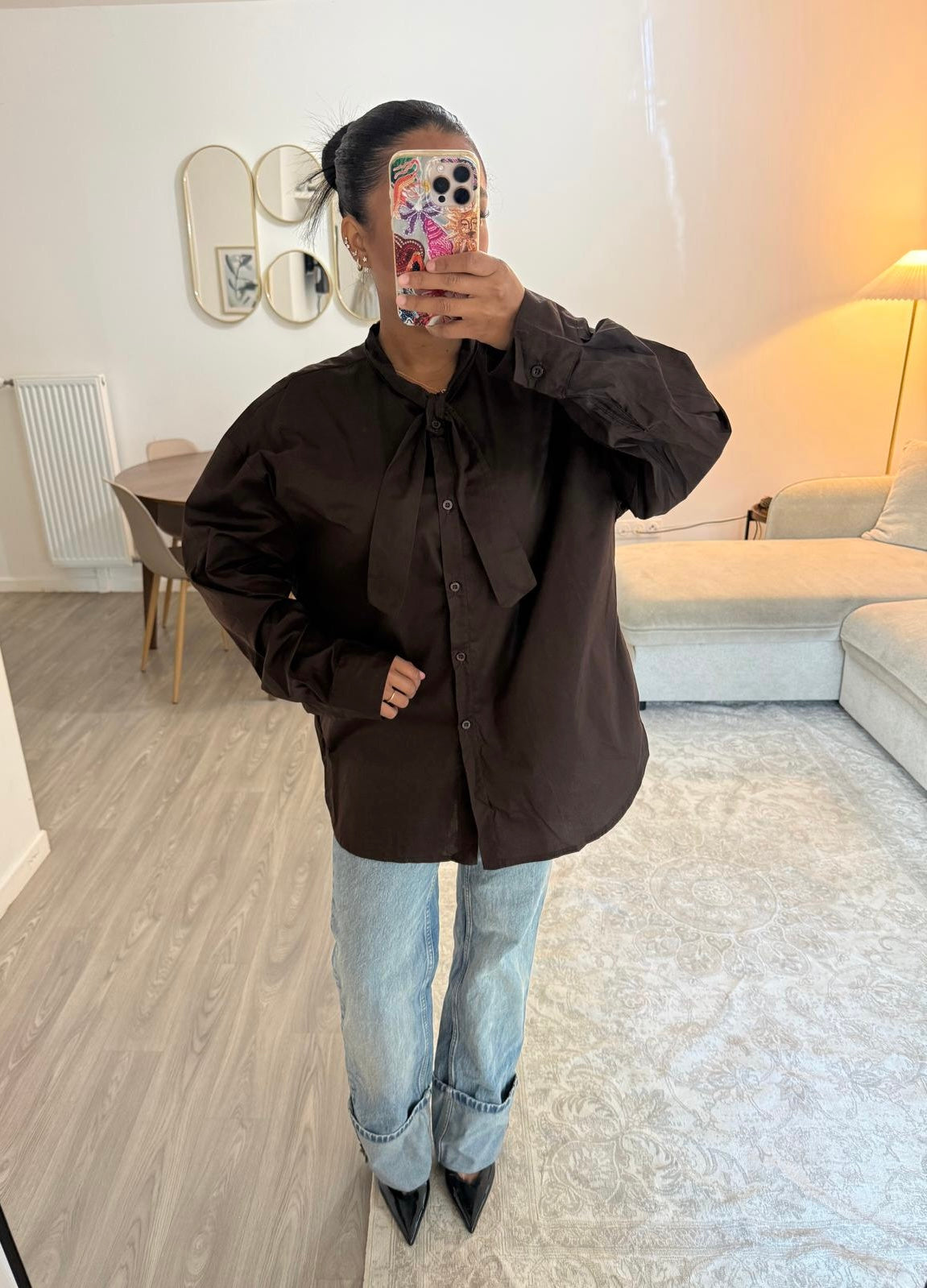 Chemise cravate choco