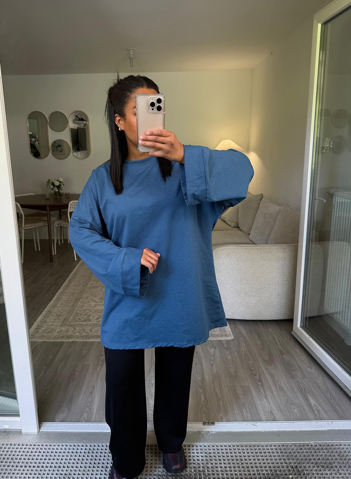 Tee-shirts manche longue bleu