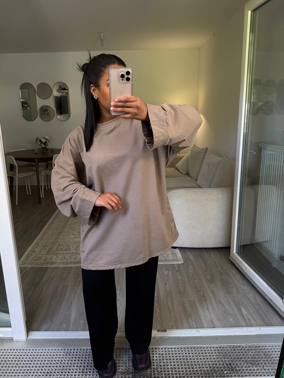 Tee-shirts manche longue taupe