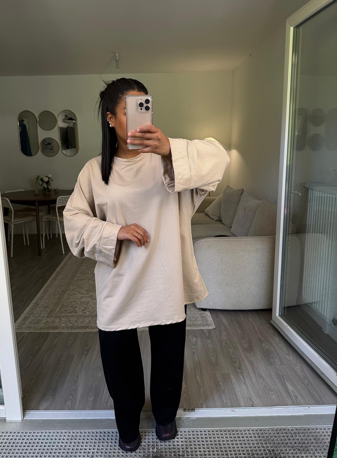 Tee-shirts manche longue beige