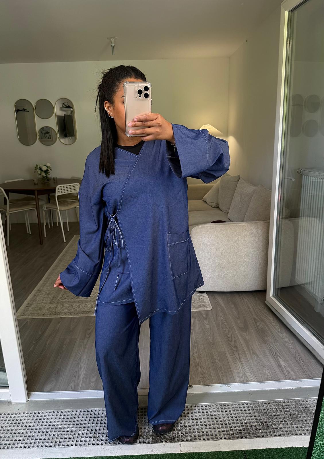 Ensemble poche bleu jeans