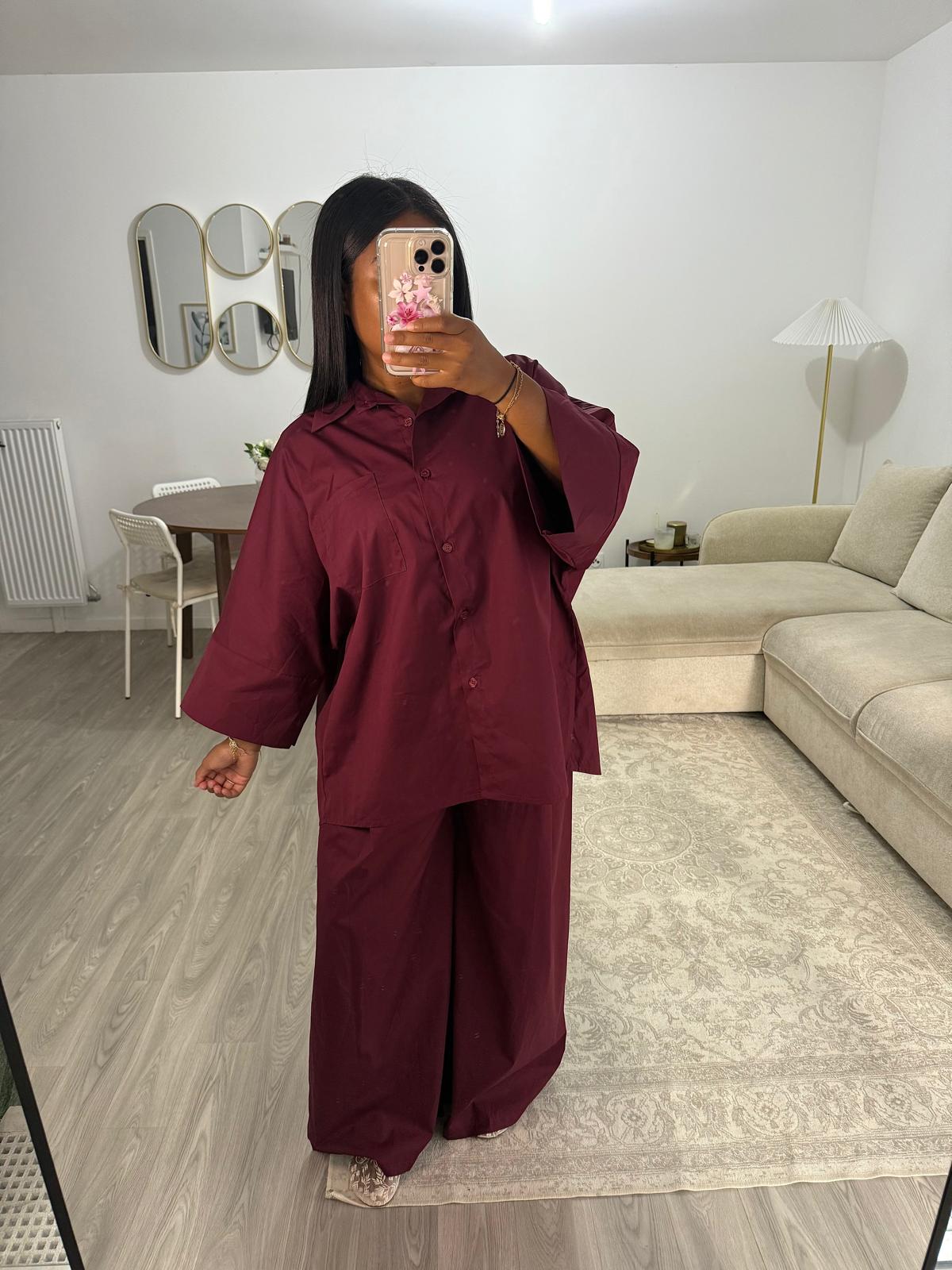 Ensemble Palazo bordeaux