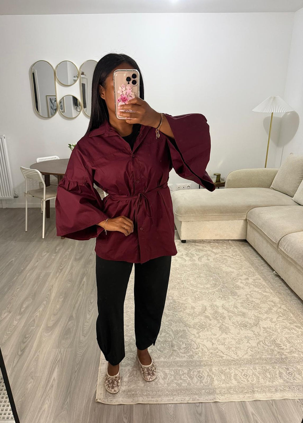 Chemise Esmeralda bordeaux