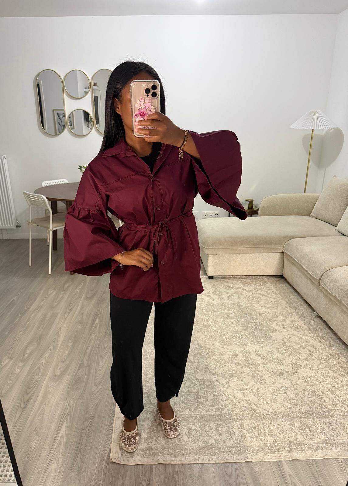 Chemise Esmeralda bordeaux