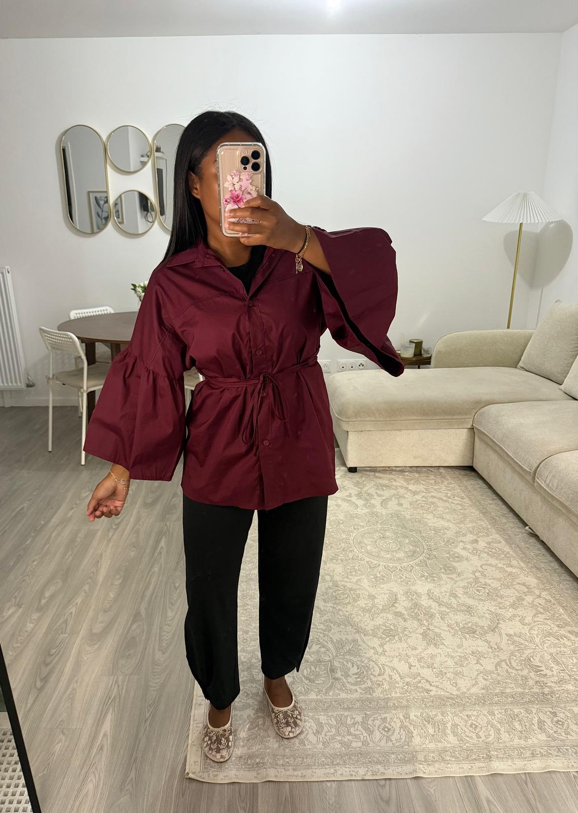 Chemise Esmeralda bordeaux