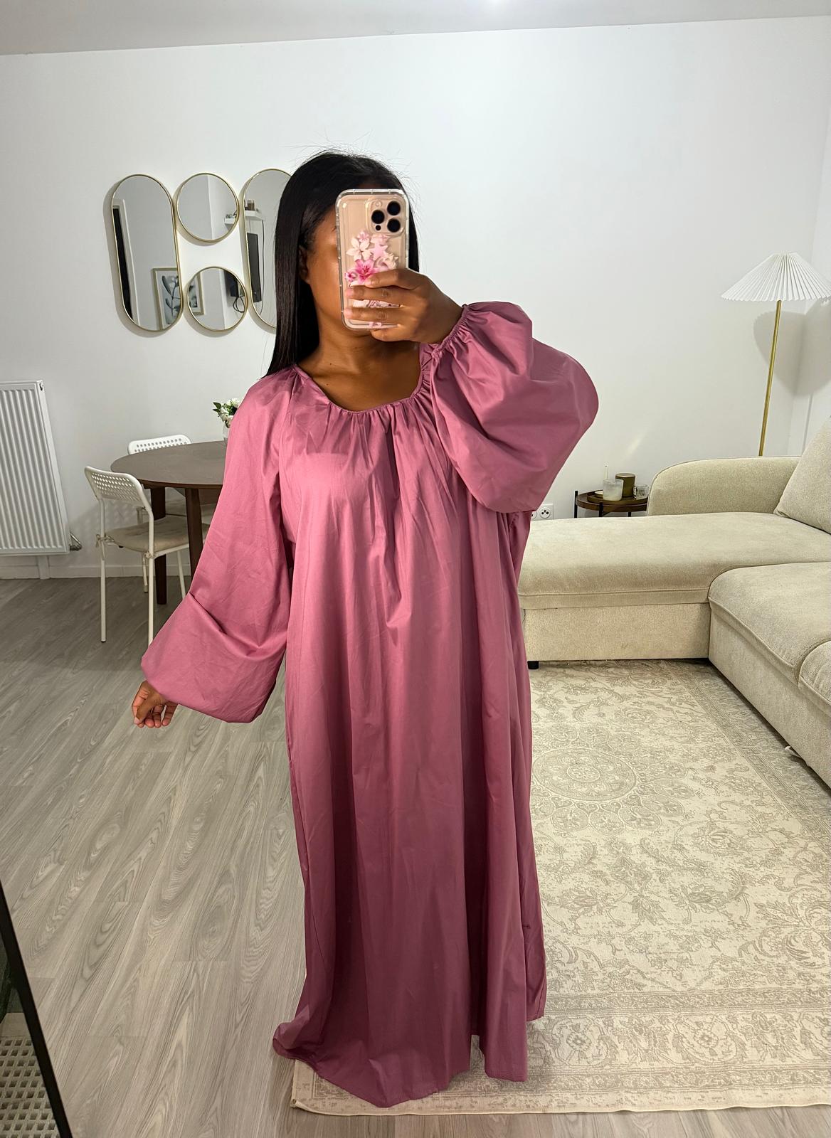 Robe popeline rose