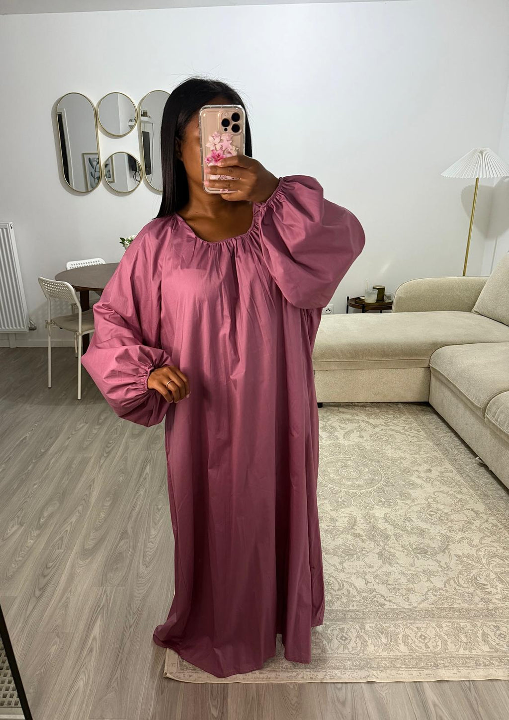 Robe popeline rose